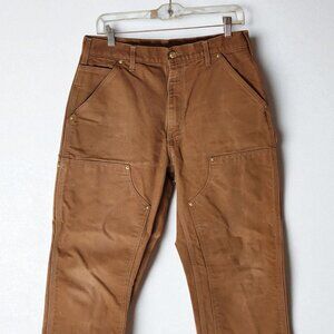 Vintage Carhartt B01BRN Brown Duck Canvas Work Pants 32x34 Made in USA Union